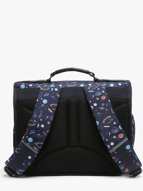 Boekentas Rétro 2 Compartimenten Cameleon Blauw retro CA35 ander zicht 4